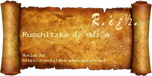 Ruschitzka Ádám névjegykártya